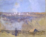 Позиции русских войск за деревней Семеновская - © Музей-панорама «Бородинская битва»