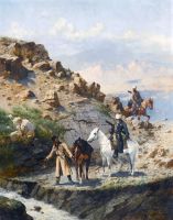 На Кавказе. У горного потока