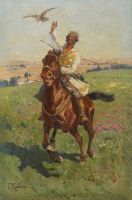 Скачущий всадник с соколом