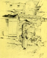 Трое мужчин в арке