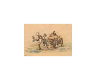 Русская крестьянская семья с конной повозкой