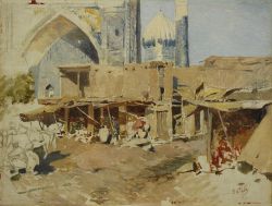 Самарканд. Эскиз - © Государственный музей изобразительных искусств Республики Татарстан Самарканд. Эскиз - © Государственный музей изобразительных искусств Республики Татарстан