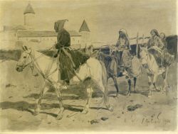 Горцы на фоне монастыря - © Музей-панорама «Бородинская битва» Горцы на фоне монастыря - © Музей-панорама «Бородинская битва»