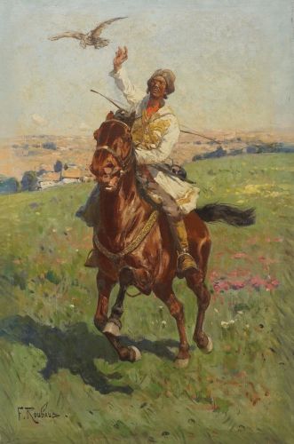 Скачущий всадник с соколом