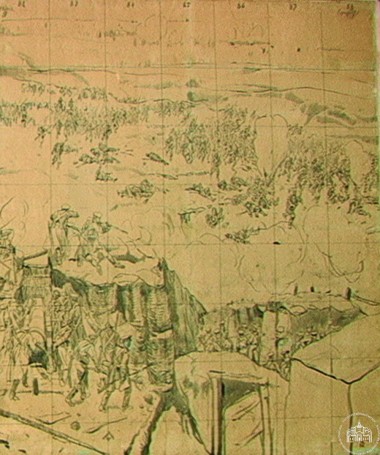 Эскиз для панорамы «Штурм 6 июня 1855 года» - © Севастопольский военно-исторический музей-заповедник