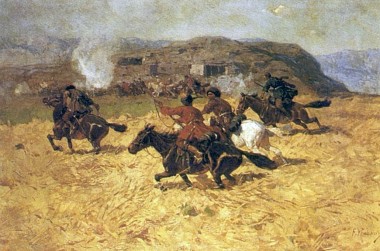 Черкесы атакуют русскую пехоту Черкесы атакуют русскую пехоту
