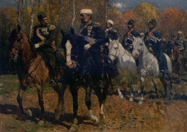 Великие князья Сергей Александрович и Александрович верхом Великие князья Сергей Александрович и Александрович верхом