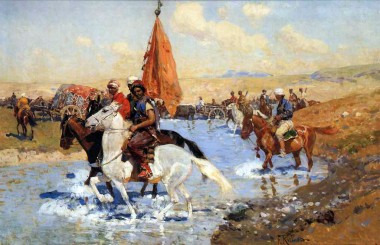 Черкесский отряд форсирует реку