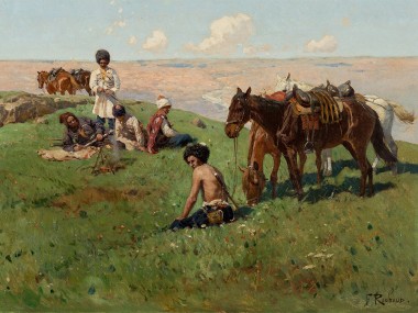 Черкесы в горном пейзаже