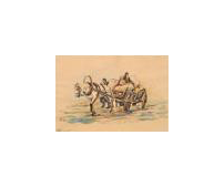 Русская крестьянская семья с конной повозкой